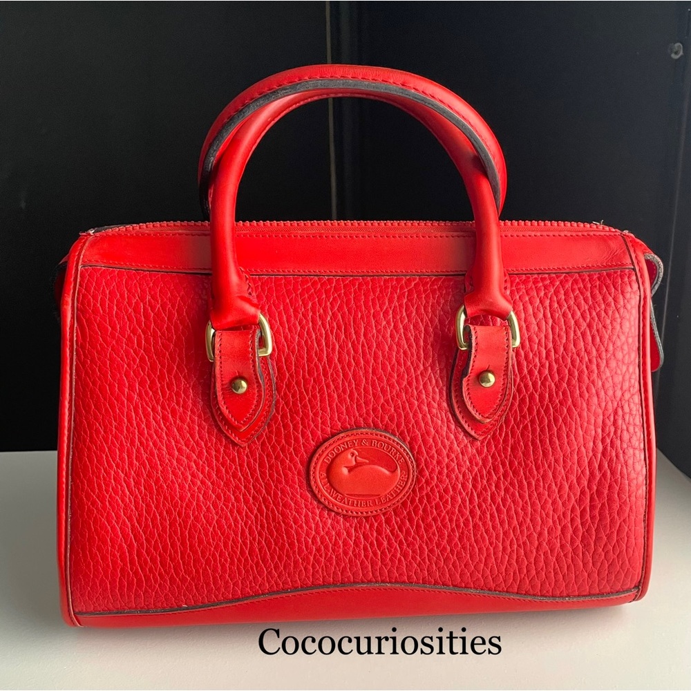 Dooney and Bourke awl Leather Red satchel crossbody bag P29 - Picture 1 of 16